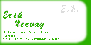 erik mervay business card